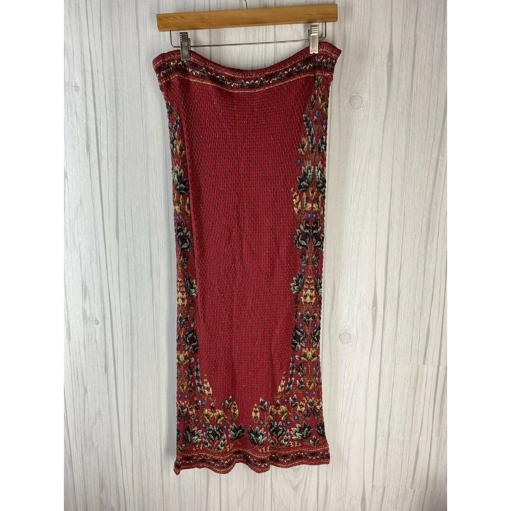 Farm Rio Anthropologie Red Catalina Midi Skirt - Picture 6 of 9